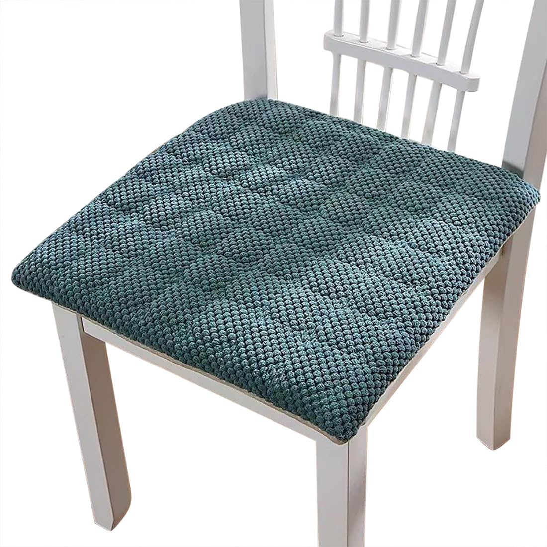 VHJdtE Seat Cushion, Square With Tie Design|All-Season Corduroy Cushion|Sponges Filling Seat Pads With Machine Washable Cover(Dark Blue,40x40cm)