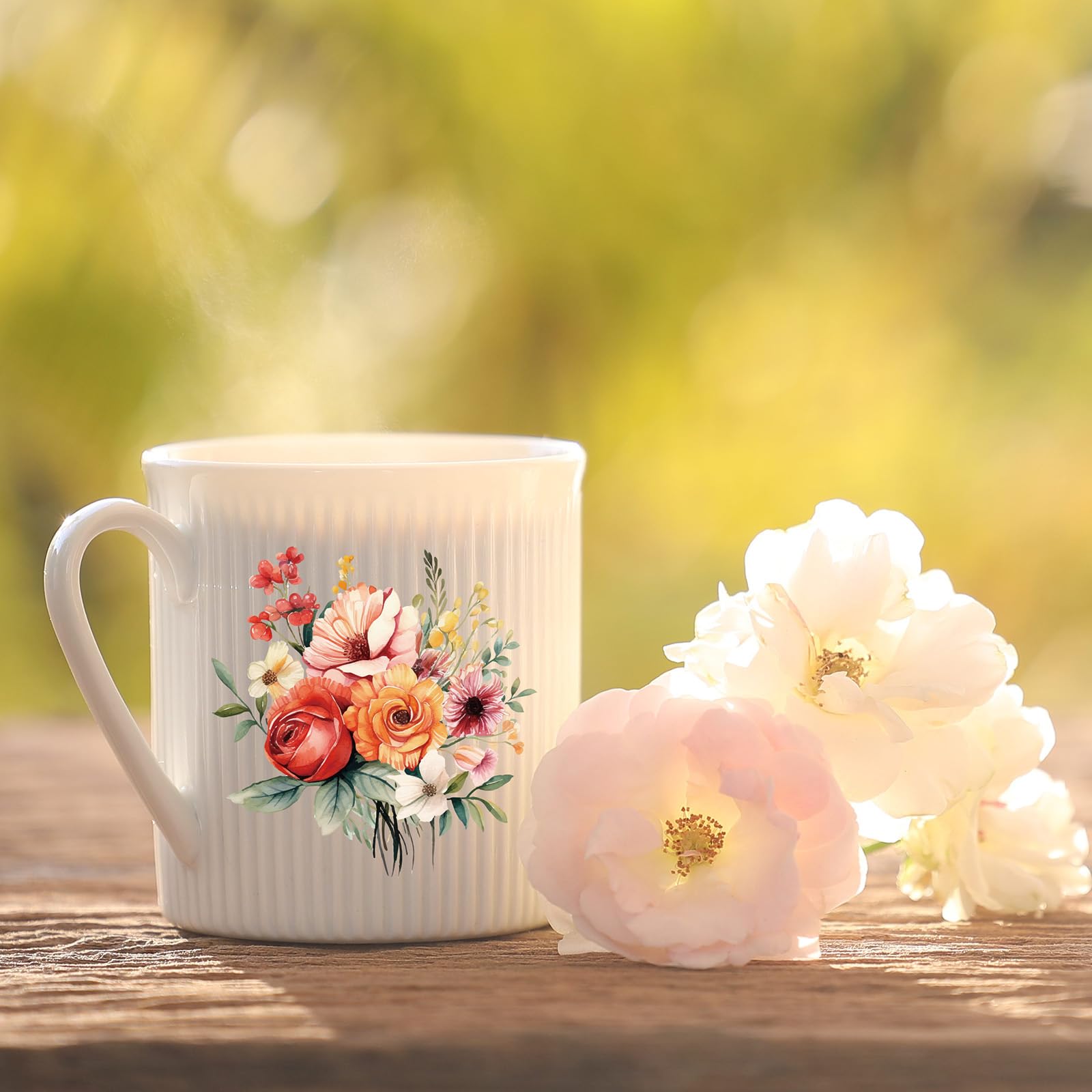 GOMAKERER 10 Enveloppe De Tasse DTF UV à Fleurs Autocollant