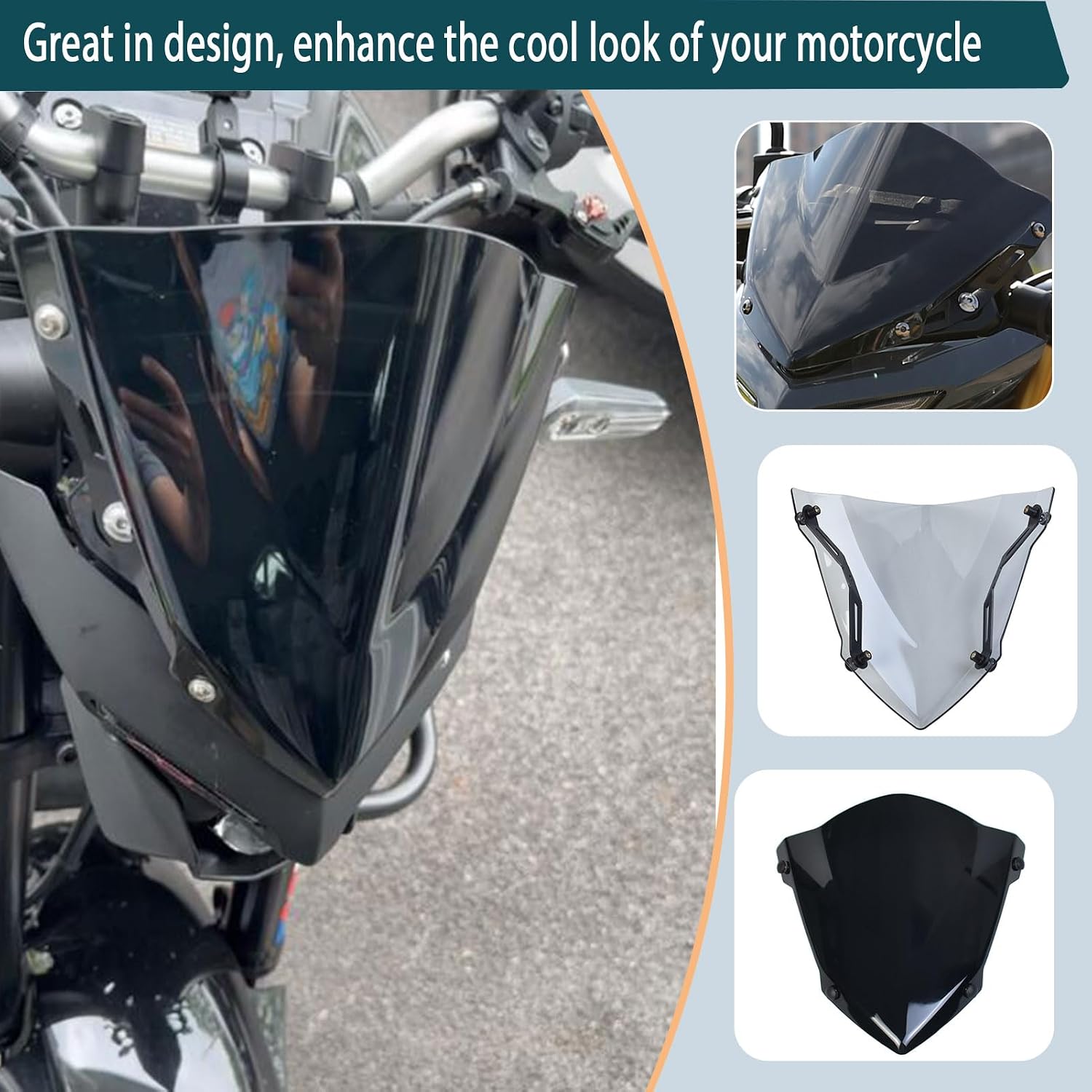 Motorcycle for Ya-ma-ha MT 03 MT 25 MT03 MT25 Parts 2020 2021 2022 2023 Parabris Windscreen Screen Windshield Fairing Accessories (Light Smoke)