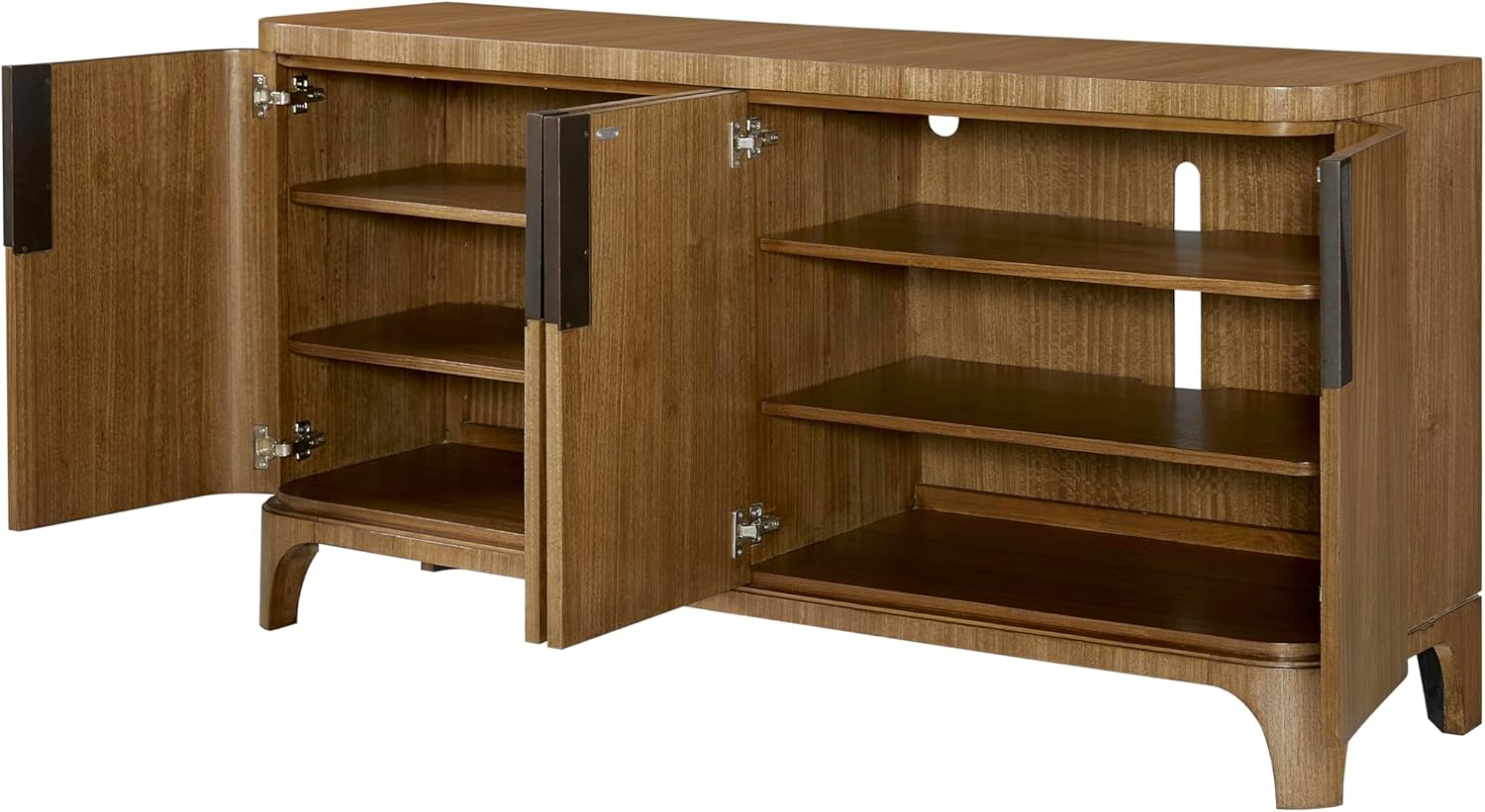Solid Wood Server Sideboard Console Table with Cabinet Doors and Adjustable Shelves, Modern Home Storage Furniture for Living Room, Dining Room, Hallway