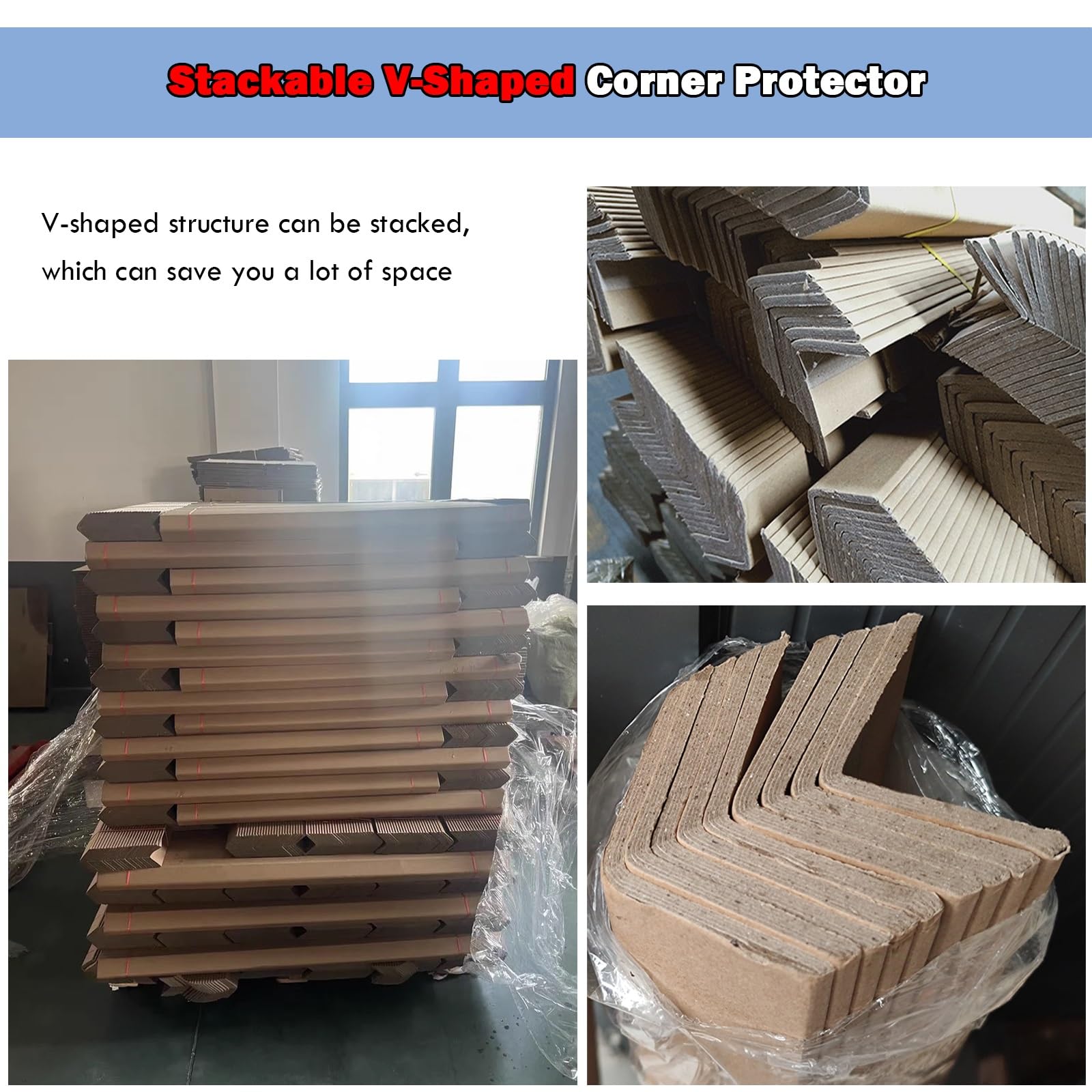 Protecteurs de bord en carton pour une expédition sécurisée, protections d'angle extra longues pour une meilleure protection à la maison, atelier et garage, empilables pour un emballage efficace