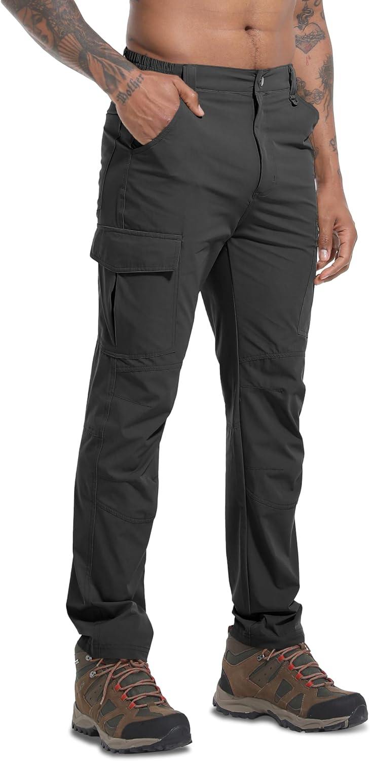 Men's Lightweight Hiking Pants Quick Dry Water Resistant Stretch Outdoor Travel Climbing Fishing Work Cargo Pants - Image 2