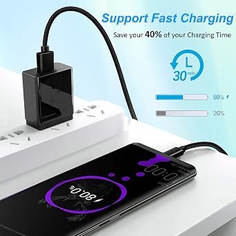 Brand-Tech for iphone Charger Cable 3 Pack Certified USB Cable Nylon Braided Long Phone Lead Fast Charger Cables For iPhone 14 pro max 14 13 pro 12 11 XS X XR 8 7 6 plus (2.0M 3Pack)