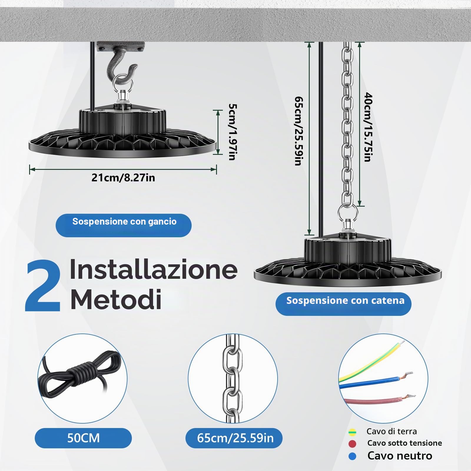 UFO Faretto LED - 2 Pezzi 100W 10000LM UFO Lampada Da Officina Industriale con Trasformatore LED, IP65 Impermeabile 6500k Bianco Freddo Lampada da Garage per Fabbrica, Officina, Fienile, Negozio