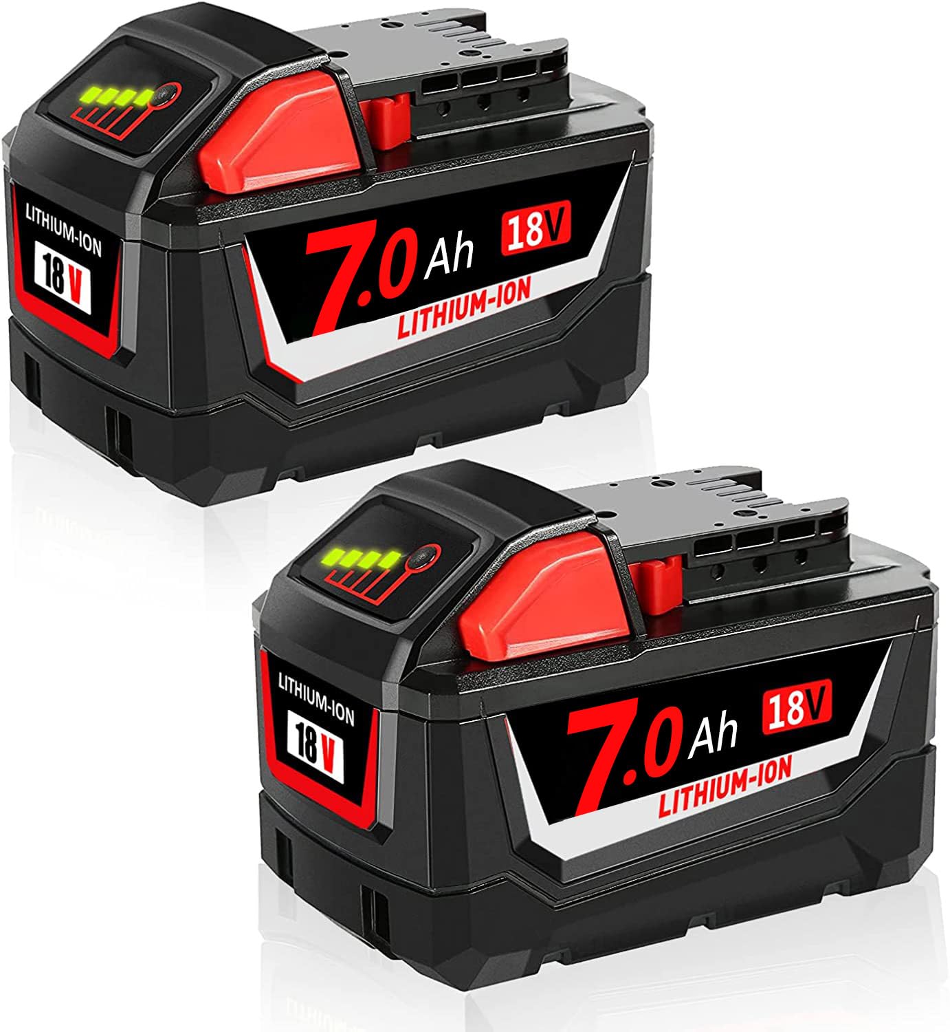 2-Pack 7.0Ah 18V Replacement Battery for Milw M-18 Battery Pack Compatible with Milw M-18 Lithium Battery 48-11-1890,48-11-1850, 48-11-1828, 48-11-1820,48-11-1815 Cordless Tools