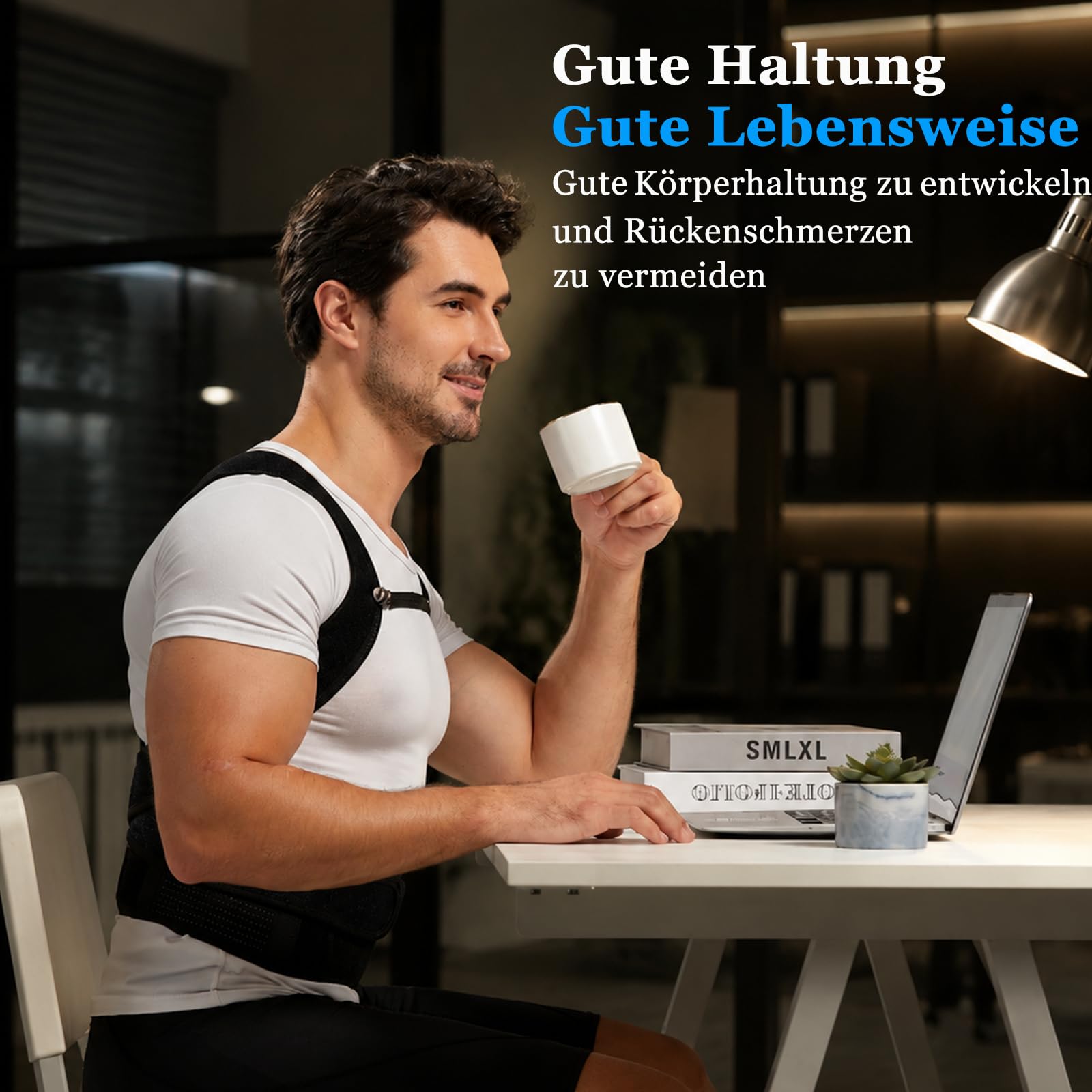 Rücken Geradehalter,Rückenstützgürtel Haltungskorrektur Damen Herren mit Verstellbare Schultergurt, Umfassende Rückenstütze für Nacken, Schulter und Rückenschmerzen Lindern, Haltungstrainer,XXL