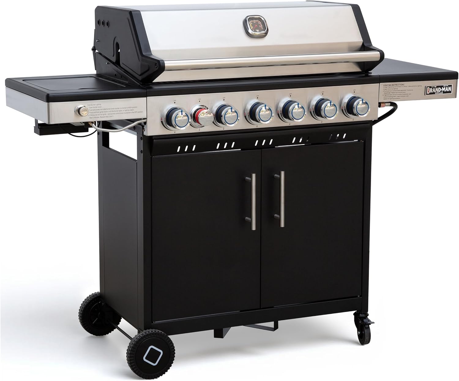 BRANDMAN GRILLS SINCE 1987 MUST-6Burner 6-Burner Propane Grill with Infrared Sear Burner