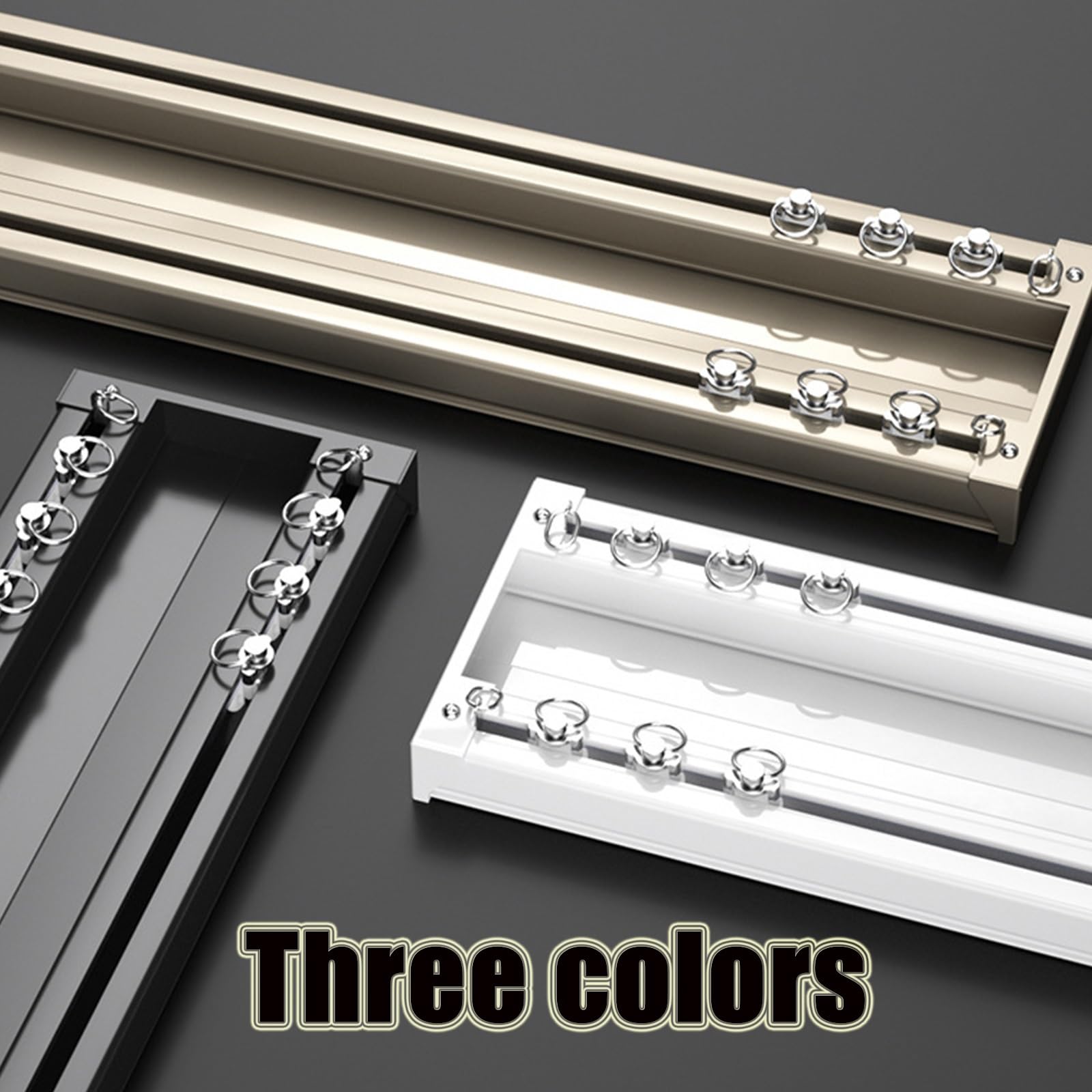 Heavy Du Double ain Track System - Riel doble de aluminio montado en el techo para separadores de habitaciones, ideal para sala de estar y dormitorio