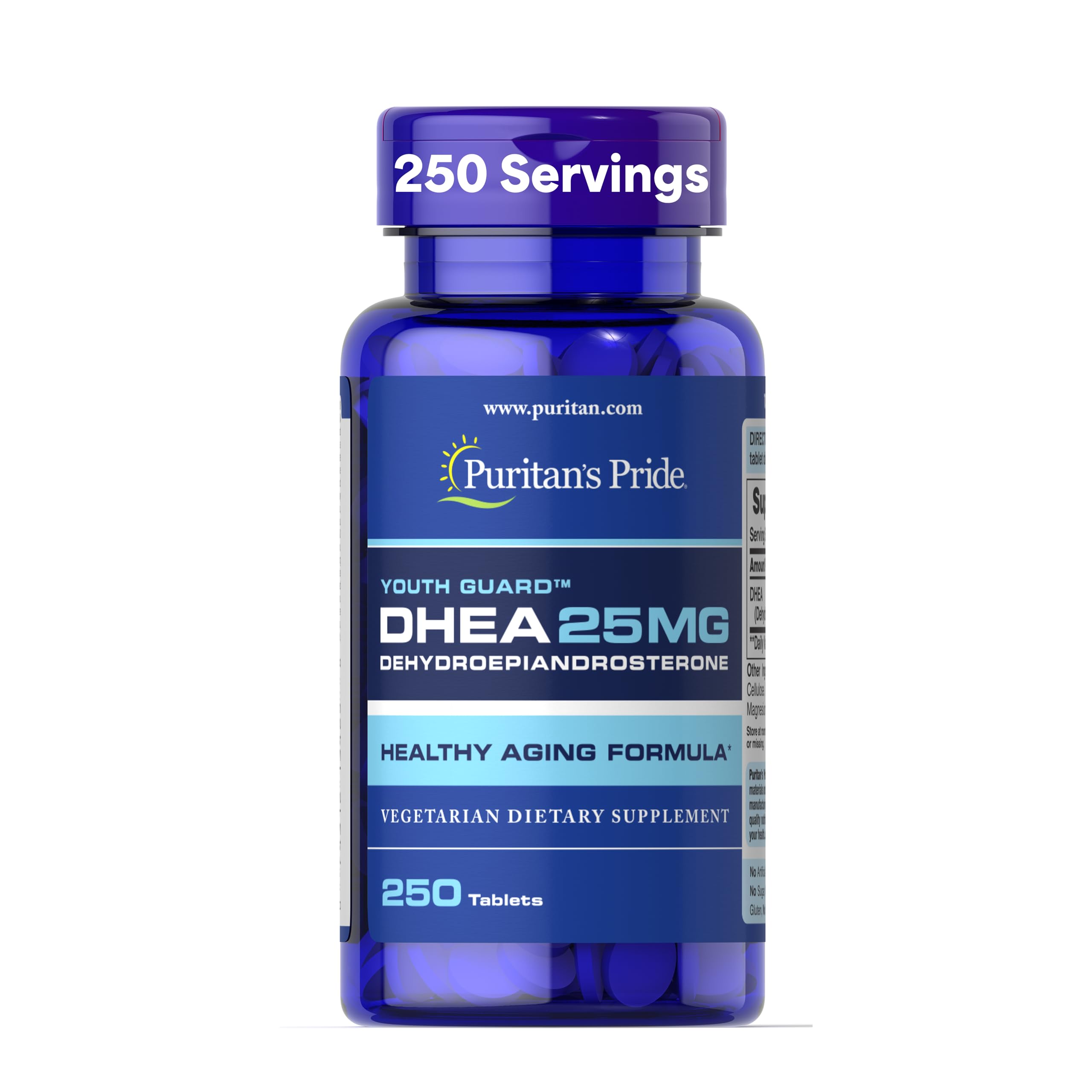 Youth Guard™ DHEA for Women and Men 25mg, Dietary Supplement forHealthy Aging, 250 Tablets
