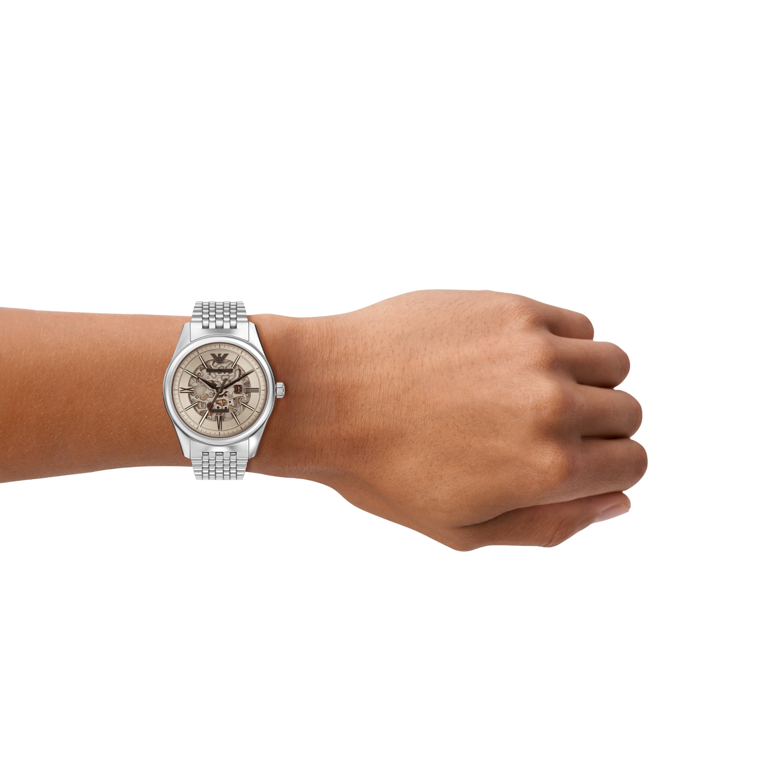 Emporio Armani Męski zegarek ze stali nierdzewnej 43 mm, kolor srebrny, AR60095