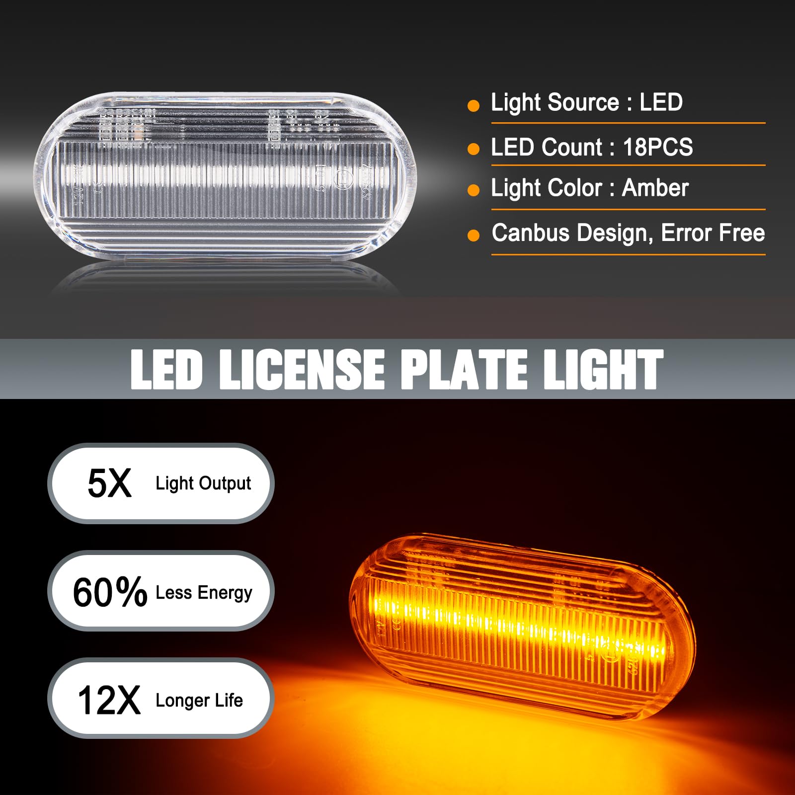LED kierunkowskazy światła pozycyjne boczne dla VW Amarok Caddy Golf Polo Sharan MK2 MK3 MK4 Fox Jetta Lupo Passat Transporter T5 Up Vento SEAT/Ford, kierunkowskazy z funkcją Canbus bez