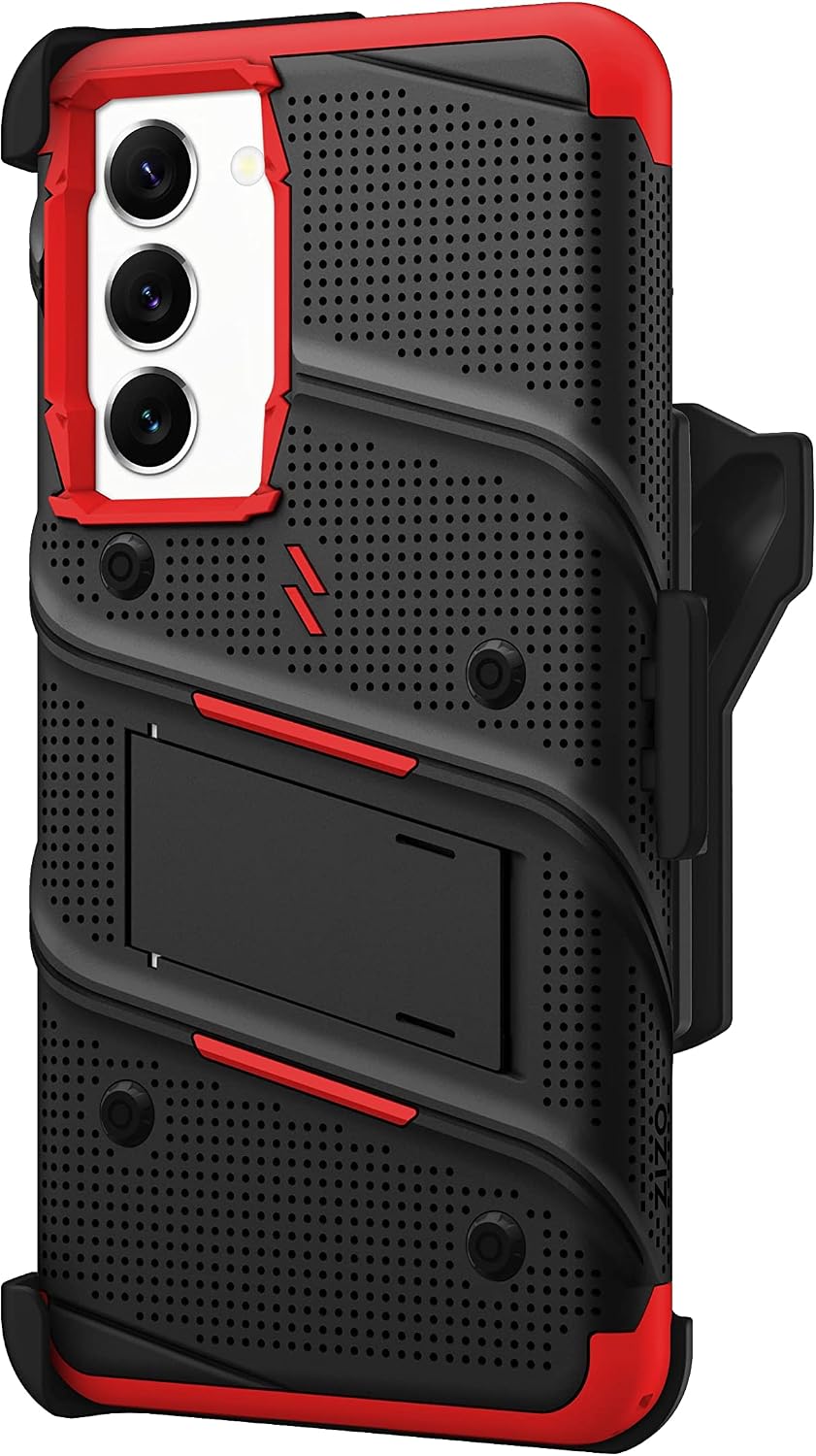 ZIZO Bolt Bundle for Galaxy S23 Plus Case with Screen Protector Kickstand Holster Lanyard - Red