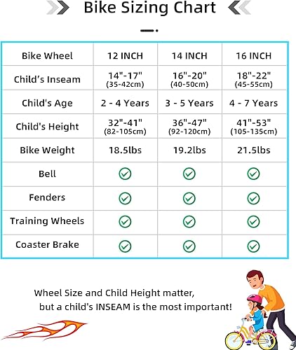 Miniatura 5 de JOYSTAR 12" 14" 16" Kids Cruiser Bike for Ages 2-7 Years Old Girls & Boys, Kids Bike with Training Wheels & Coaster Brake, Single Speed Cruiser