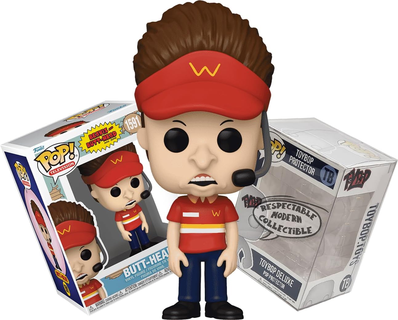 Funko Burger World Butt-Head + Pop Protector: Beavis & Butt-Head Pop! TV Animation Vinyl Figure (Gift Set Bundled with ToyBop Brand Box Protector Collector Case)
