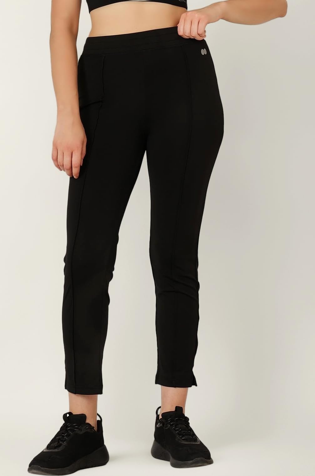 Women's Slim Fit Mid Rise Polyester Activewear Ankle Length Slim Tights