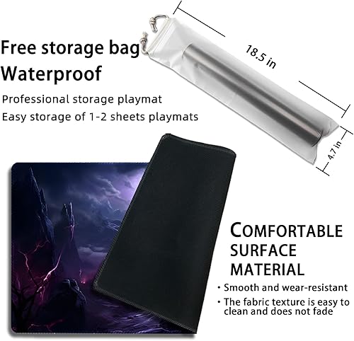 Miniatura 2 de Malqiqi Tapete de juego para MTG, con bolsas de almacenamiento gratis, tapete de juego de 24 x 14 pulgadas, TCG y tapete de juego de mesa para