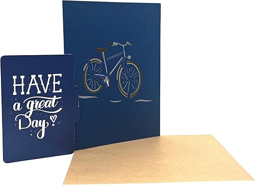 Miniatura 5 de Tarjeta de felicitación emergente para bicicleta de aventura, naturaleza, campamento al aire libre, tarjeta de agradecimiento regalo de cumpleaños