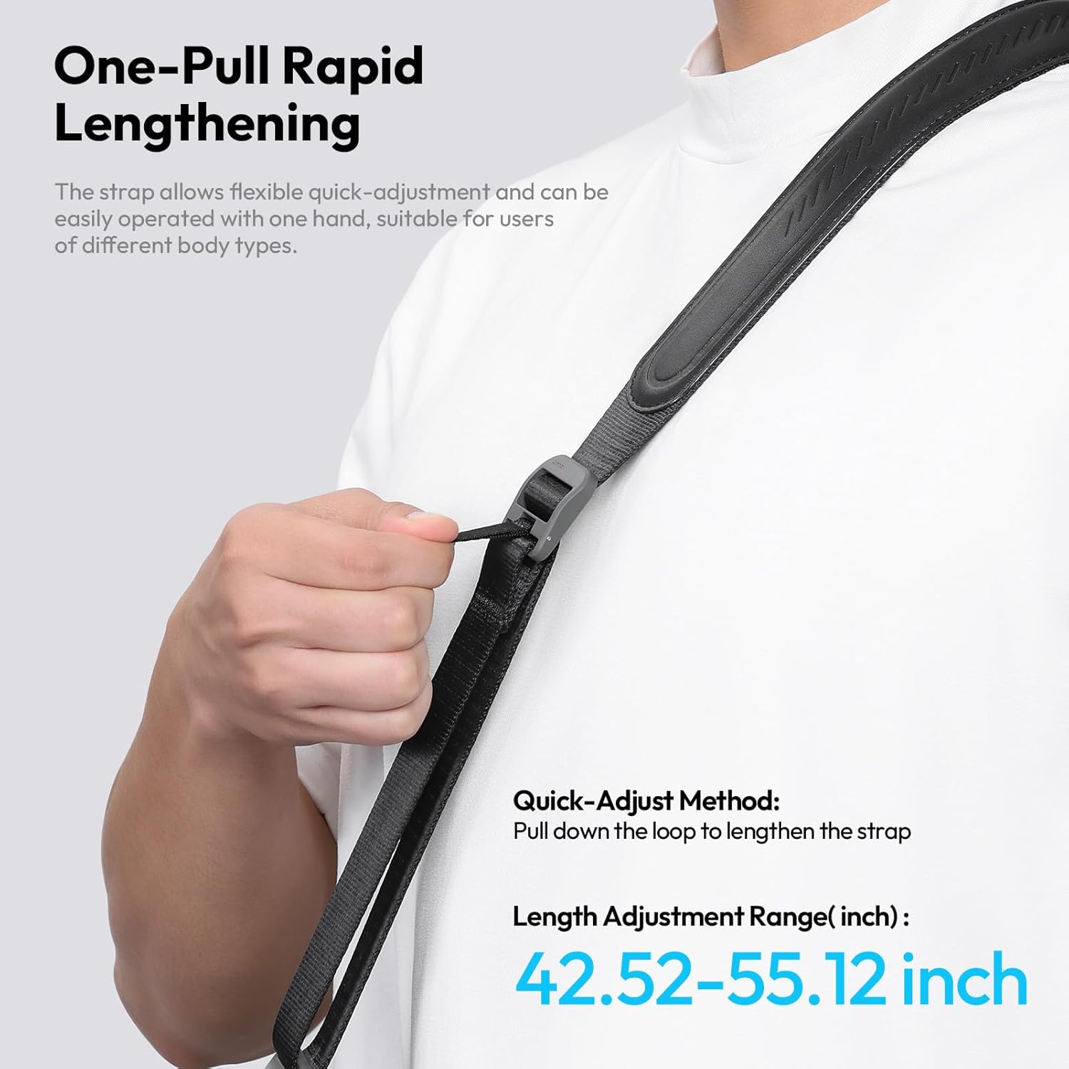 ULANZI CSS1 U-Snap Camera Strap, 55in Quick Release Camera Shoulder Straps for Photographers with Safety Tether, 60kg Load Capacity, Soft Sling for DSLR Mirrorless Sony Canon Nikon Binoculars (Black)