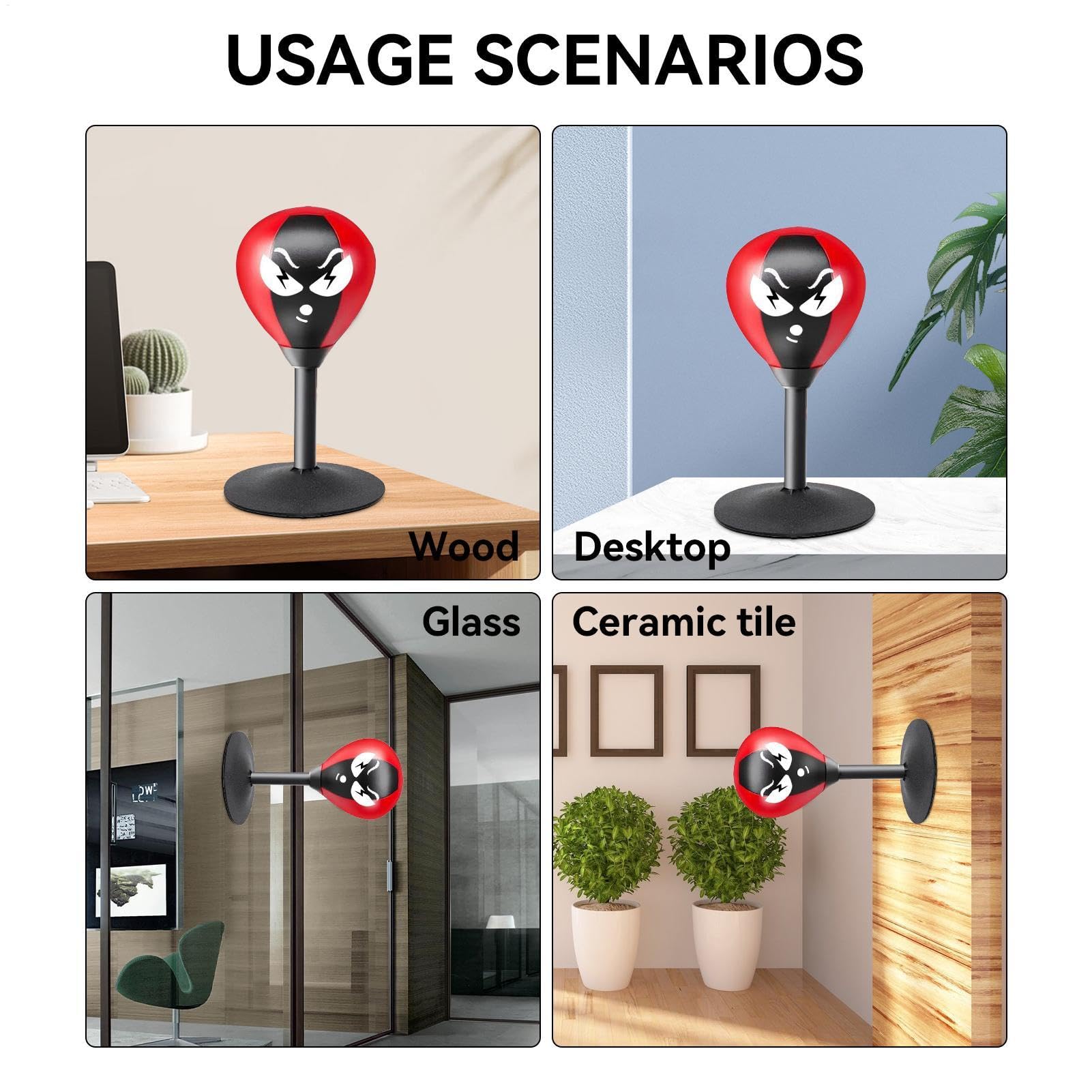 Punching ball - Tavolo da boxe, da desktop, con ventose, da boxe, per adulti, bambini