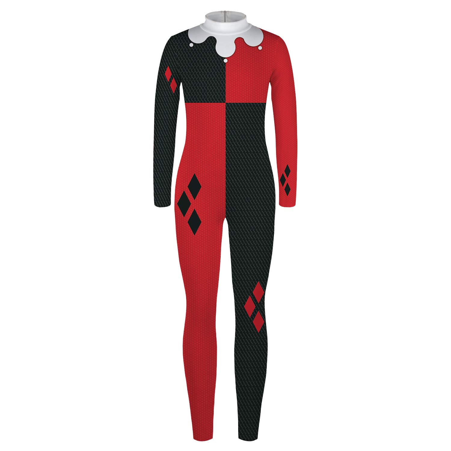 Remimi Slim Fit Skeleton Bodysuit Halloween Costume for Kids Ages 7 to 14