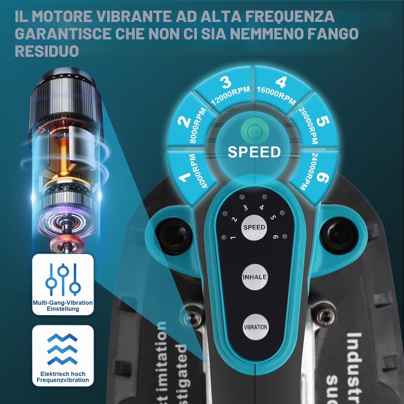 2IN1 Batteria Elettrica Martello per Piastrelle & Ventosa | con ventosa da 30 * 16 cm, portata 250 kg, piastrellatore Elettrico, macchina per vibrazioni per piastrelle da 2 m, piastrelle murali