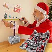 Vista 2 de Mighty Thor Hammer Tool Box - Durable & Portable 29-in-1 Kit with Epic Mjolnir Design, Perfect Men's Gift for Travel, Home, and Garage Use