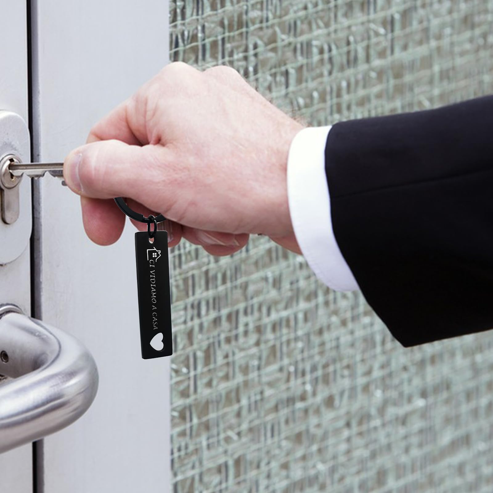 Portachiavi Casa Per Coppie Con Biglietto Auguri E Sacchetto Velluto - Regalo Inaugurazione Casa - Foto 2