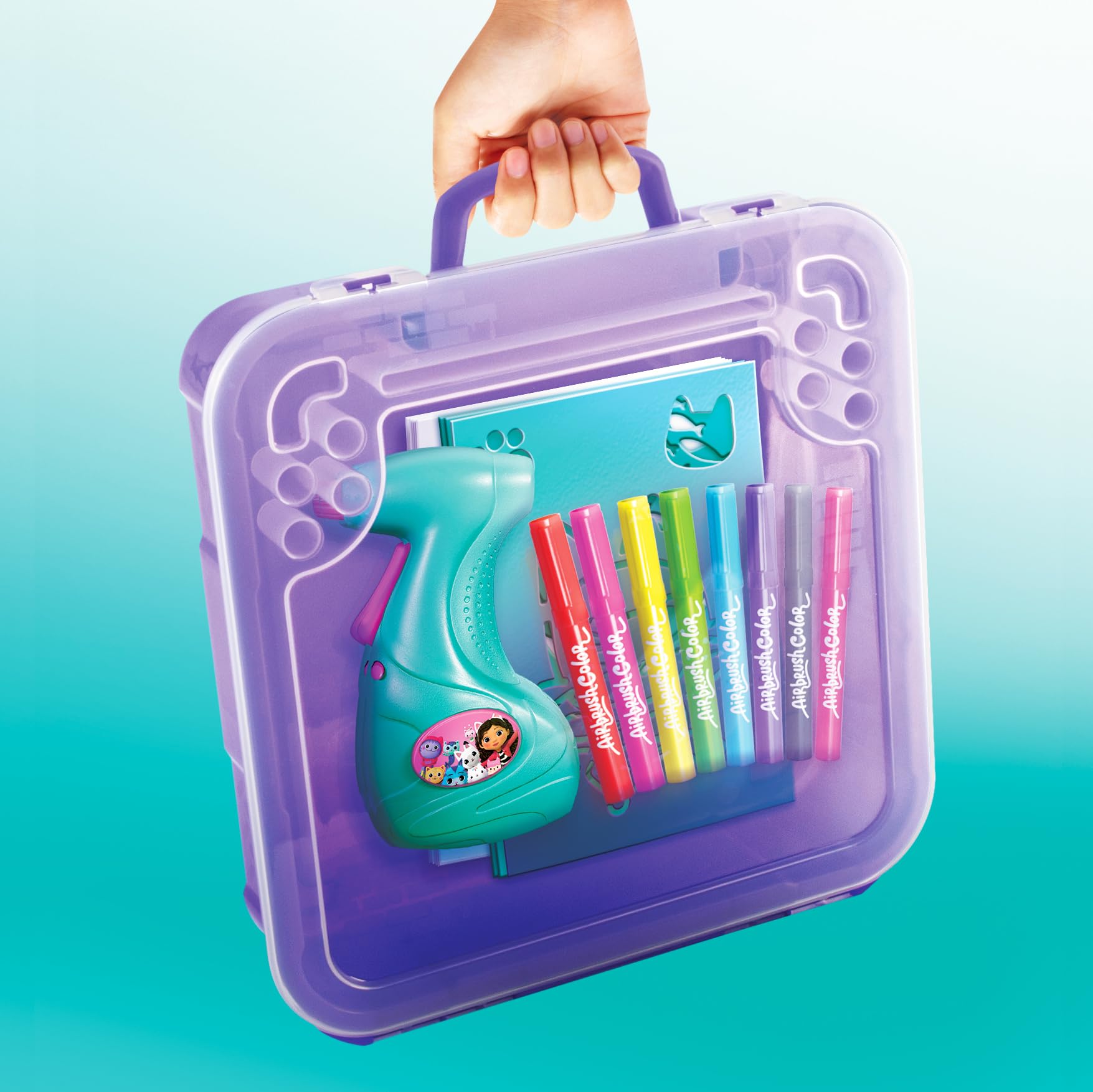 Canal Toys Gabby Puppenhaus, Aktivitätstasche mit elektronischem Spray, Schablonen und Filzstifte, Violett (GAB024)
