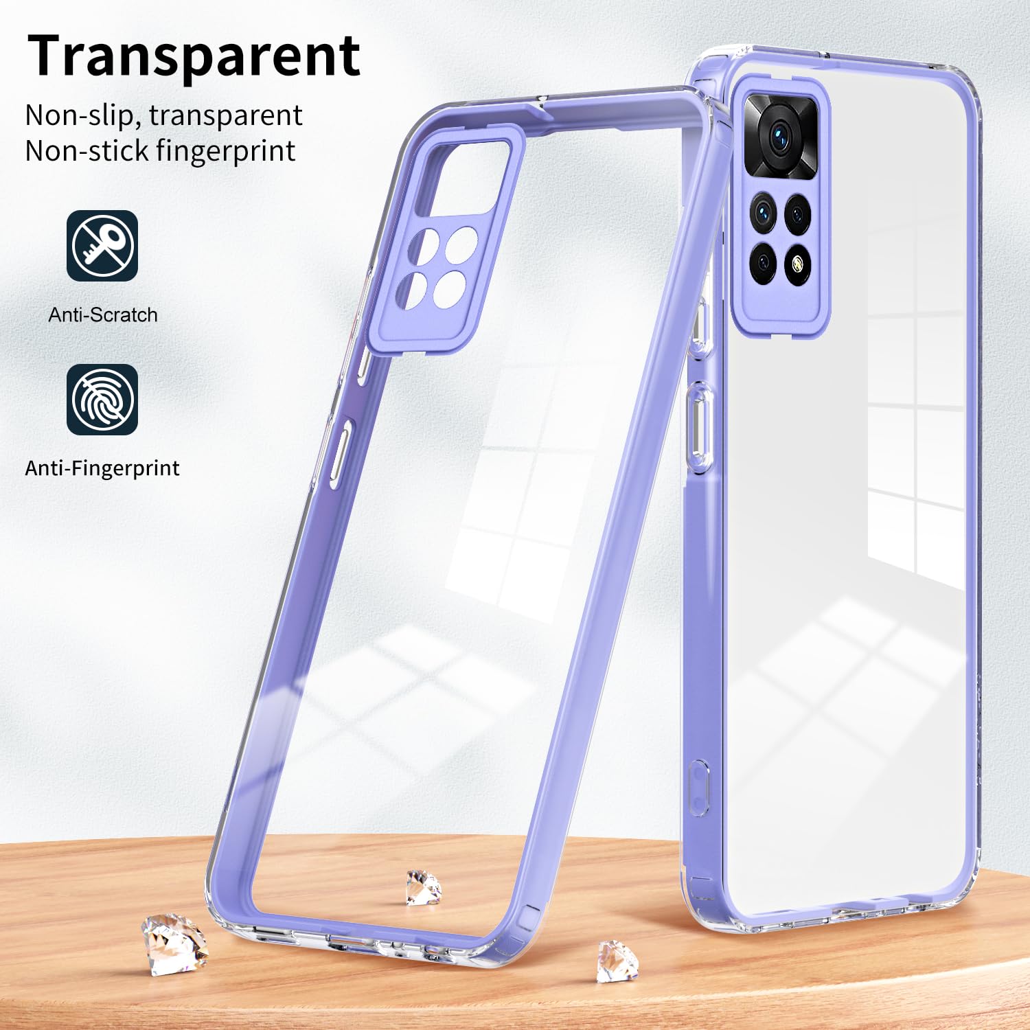 Custodia Trasparente XINYEXIN Per Xiaomi Redmi Note 12 4G – Bordo Colorato E Antiurto – Bianco