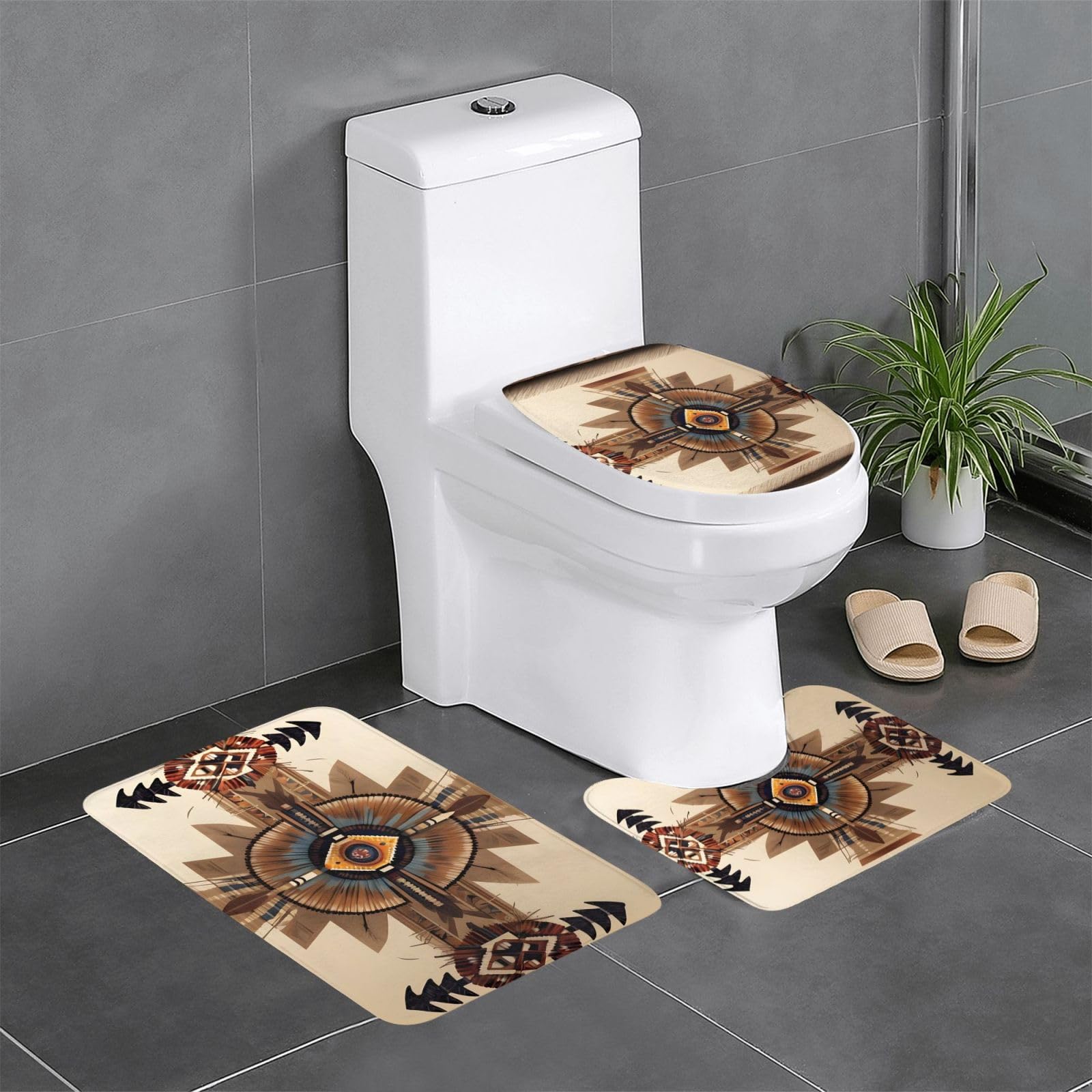 Tapis antidérapants pour salle de bain WHJDPP anti-glissade lot de 3 rectangulaires