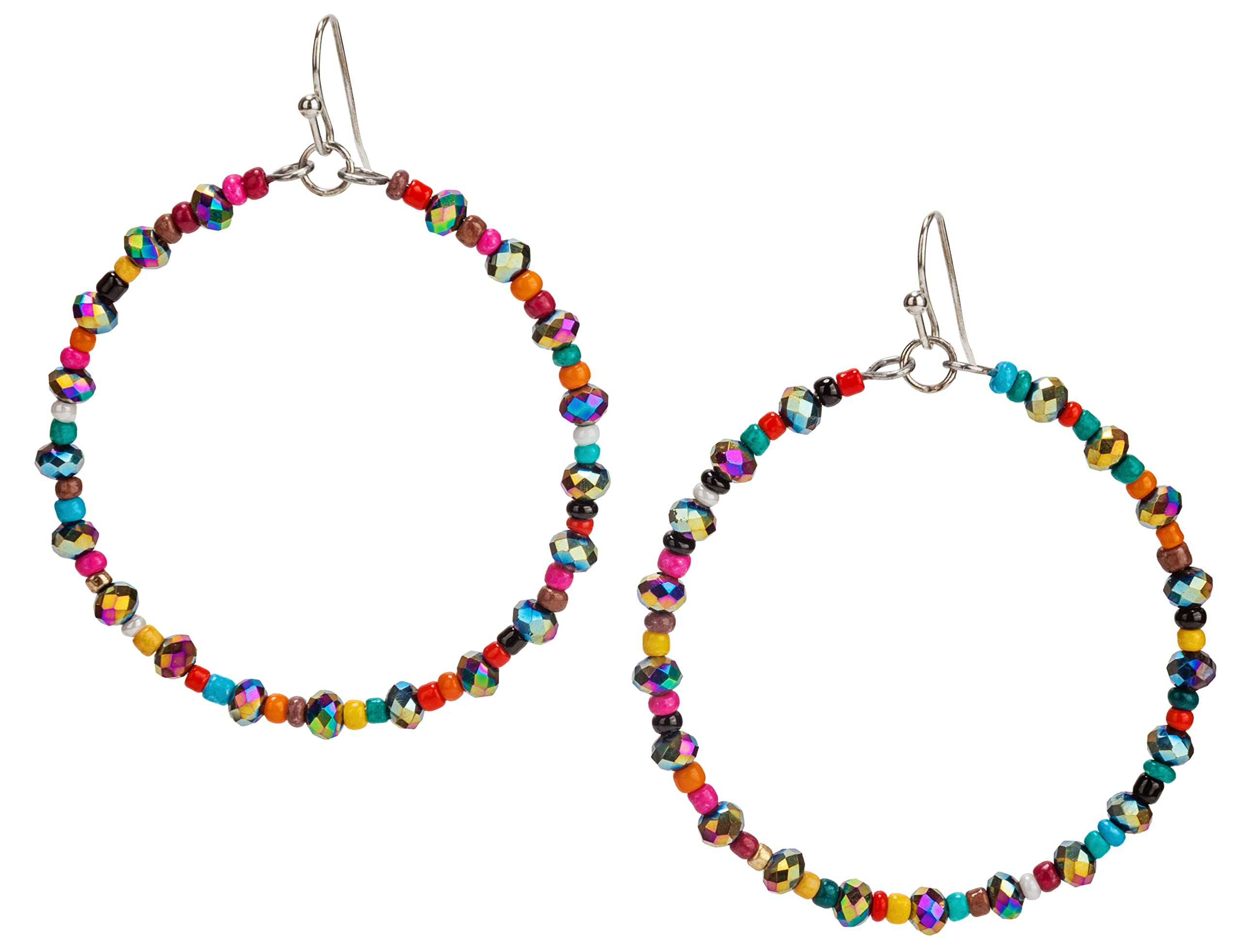 Bohemian Multi-Colored Sequin Hoop Gold Earrings - SPUNKYsoul Collection