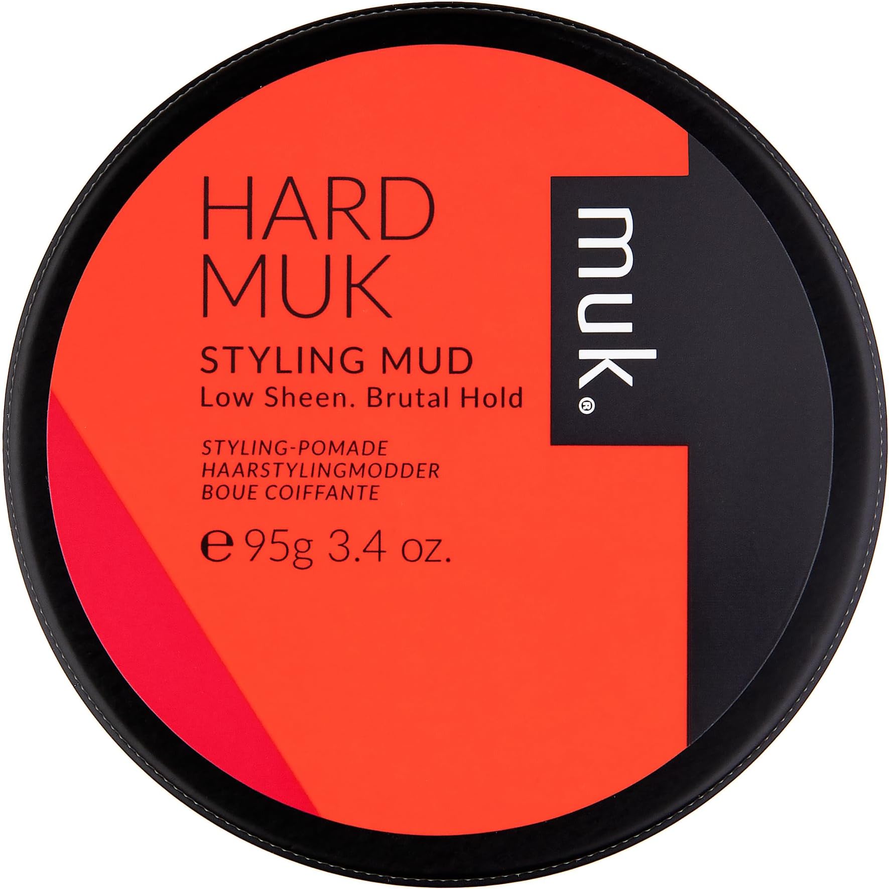 Muk Haircare Styling Mud - Hard Hold, Low Sheen Finish Hair Product for Men - 3.4oz