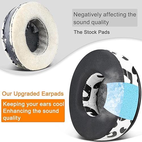 Miniatura 5 de SOULWIT Almohadillas de gel refrescante de repuesto para auriculares inalámbricos Skullcandy Hesh & Hesh 2, almohadillas para los oídos con espuma