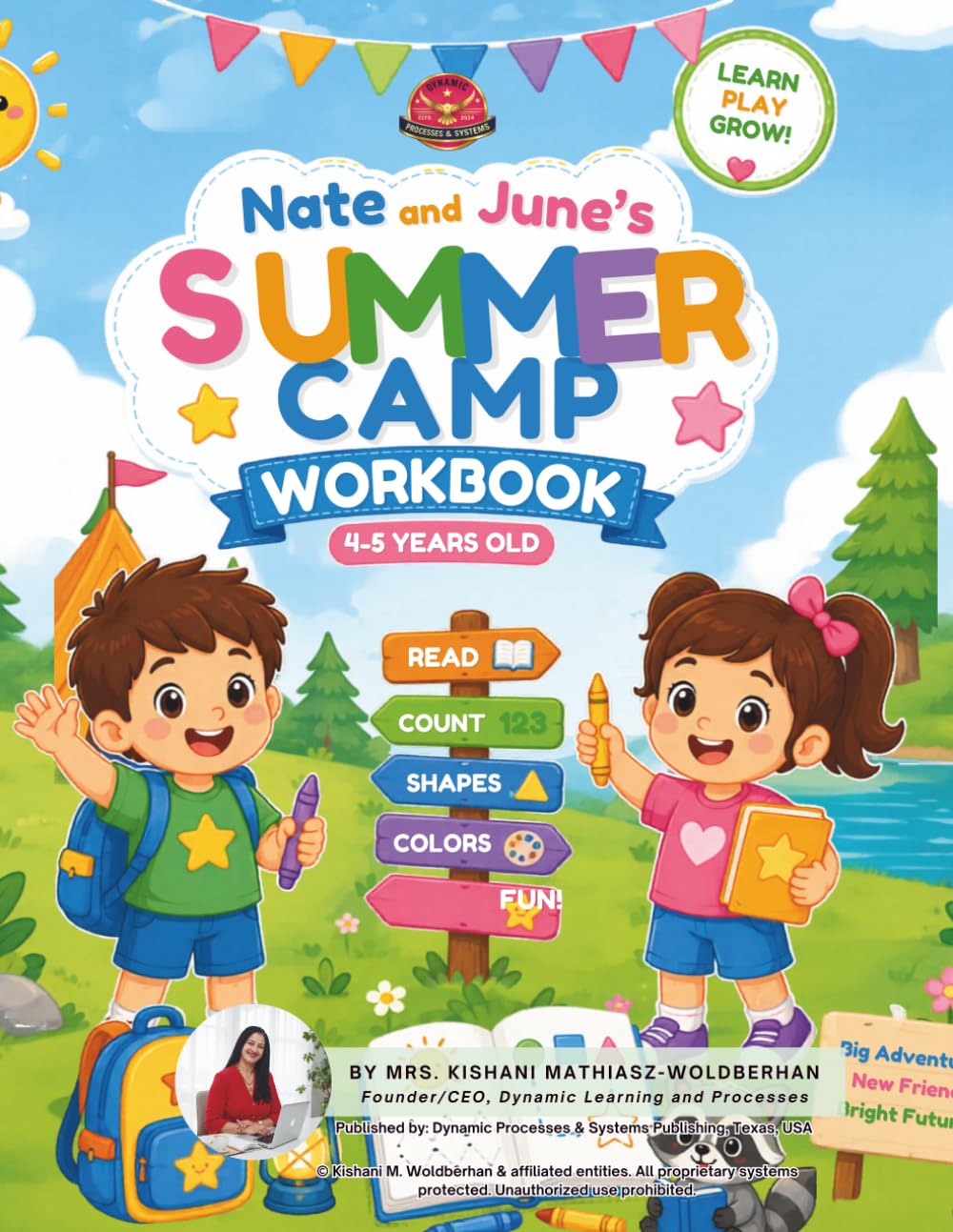 Nate and June's Summer Camp Workbook for 4-5 years olds