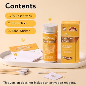 Easy@Home Lead Test Kit, 30 Rapid Testing Swabs for Lead Detected