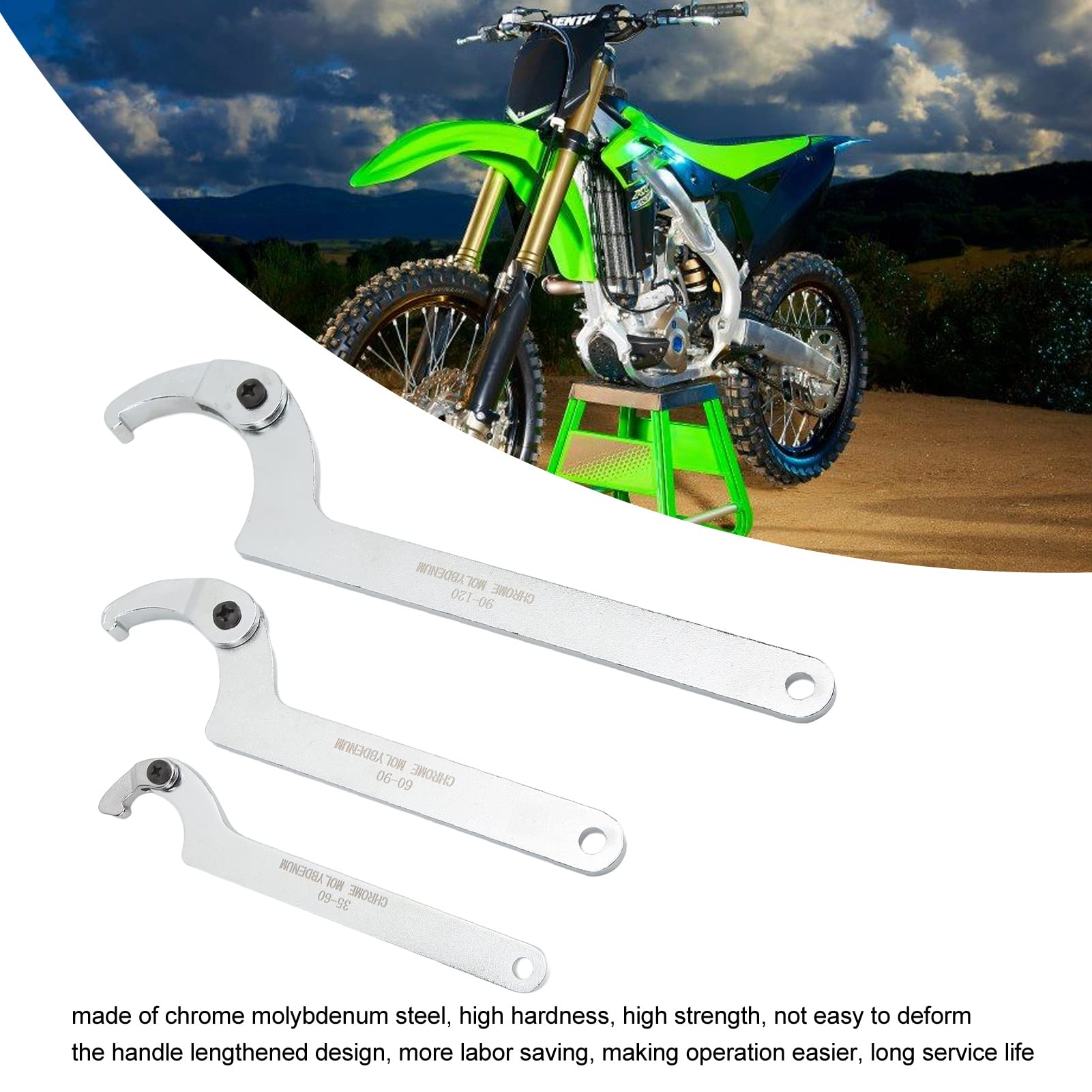 Drfeify Zestaw Kluczy Hakowych z Regulowanym Hakiem, Stal Chromowo-molibdenowa C, Klucz Hakowy 8 szt. 35 120 Mm Wymienne Szczęki Hakowe i Sworzniowe do Zawieszenia Motocykla Terenowego