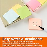 Vista 7 de Yaxa Basics Notas adhesivas cuadradas para el hogar, oficina, suministros escolares, eliminación limpia, 3 x 3 pulgadas, colores brillantes