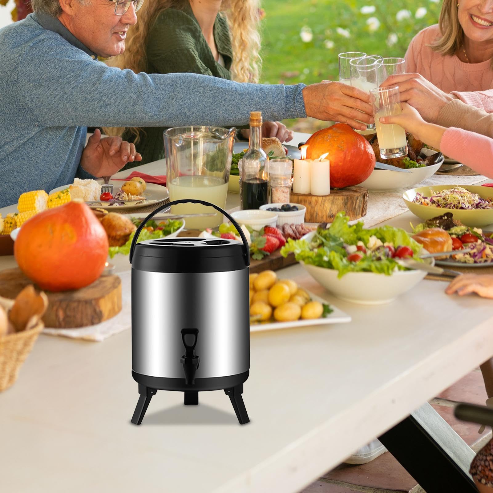 Dispenser per bevande, in acciaio inox, dispenser portatile per bevande isolate, secchio termico per acqua calda e bevande, per succhi ghiacciati per inverno, estate, picnic, viaggi all'aperto