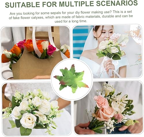 Miniatura 3 de EXCEART 50 piezas de flores artificiales de tela de cálices de rosas para manualidades, álbumes de recortes, ramilletes de boda, ramilletes,