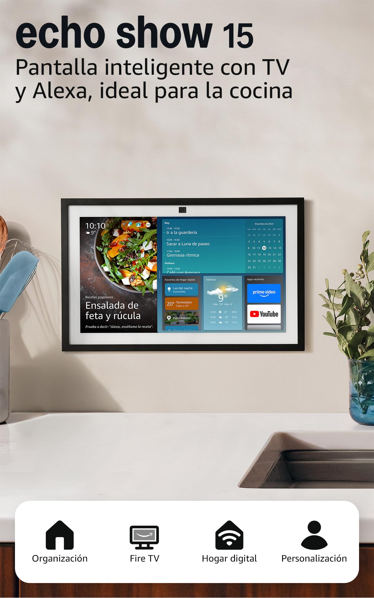 Amazon Echo Show 21 (última generación) | Espectacular pantalla inteligente HD de 21" con Fire TV integrado, sonido rico y potente, reproducción en streaming HD inmersivo y Alexa — view 9