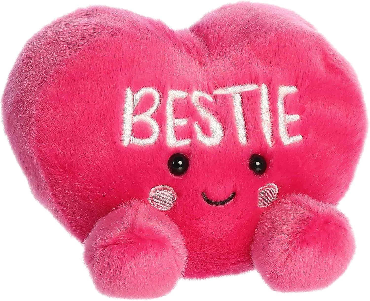 Aurora Adorable Palm Pals Bestie Candy Heart Stuffed Animal - Fun Seasonal Plush For Kids and Adult Collectors - Perfect for Decorating Rooms and Valentine's Day - Pink 5 Inches