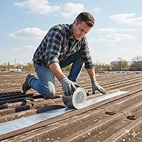 Vista 8 de Cinta de Butilo Impermeable de 6" de Ancho X 16 pies de Largo, Cinta de Sellado de Butilo de Aluminio Autoadhesiva Fuerte para Juntas de Techos