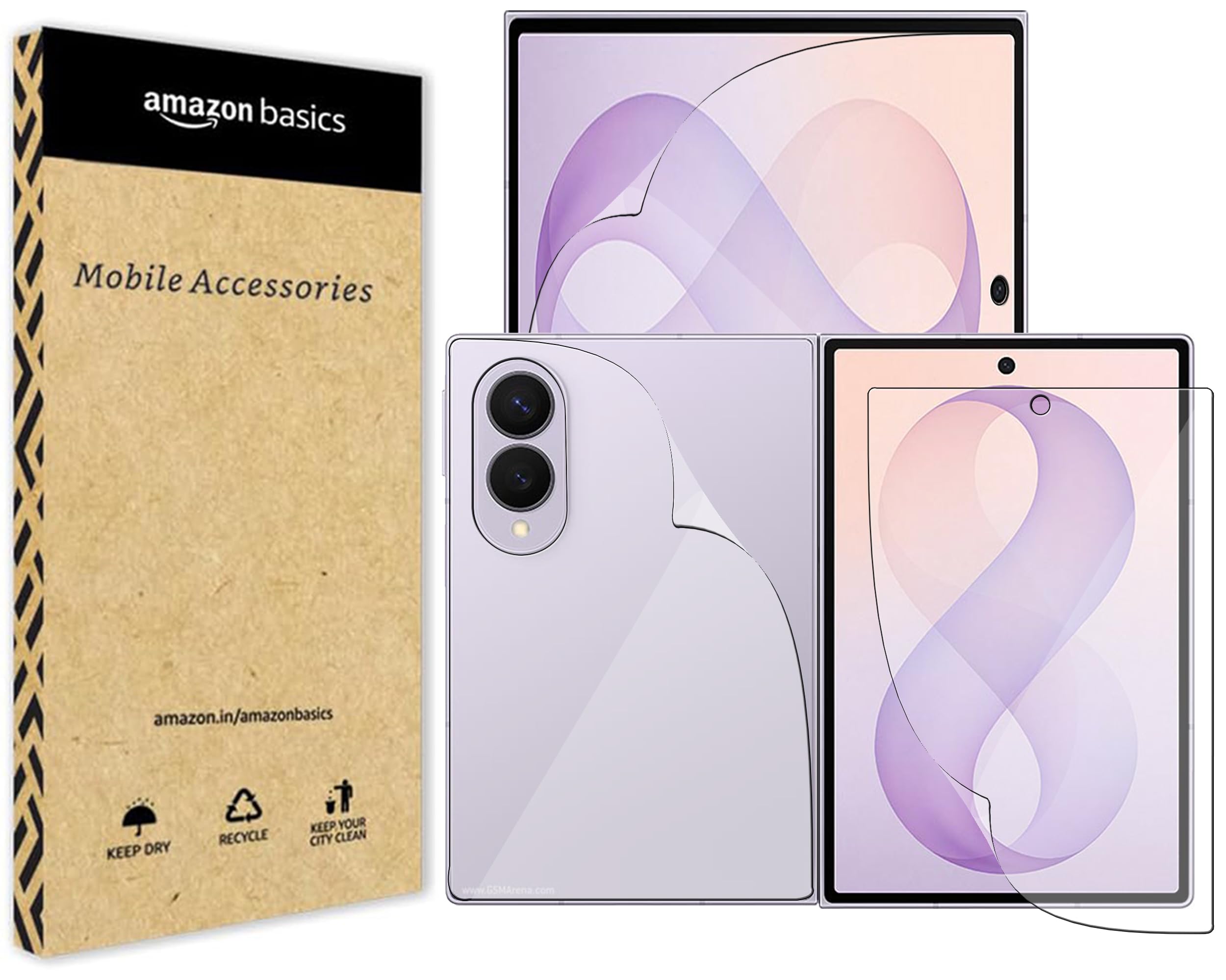 amazon basics Acrylic Screen Guard Compatible with Samsung Galaxy Z Fold 8 5G Transparent Protective Film, Edge to Edge Full Coverage [Clear HD]-image-20