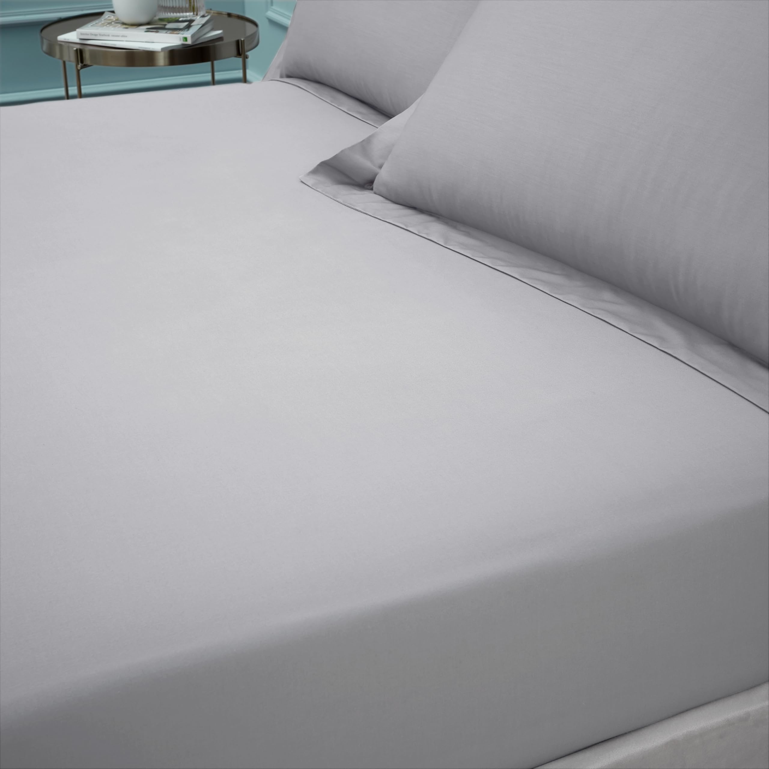 Bianca 180 Thread Count Egyptian Cotton King Fitted Sheet Silver Grey