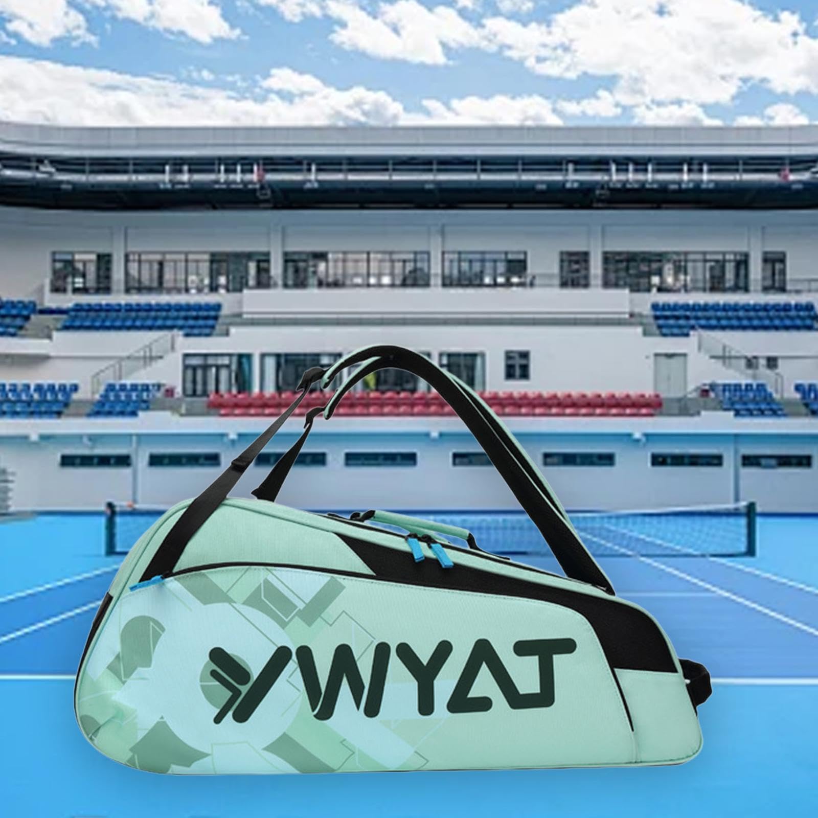 Milageto Raqueta de Bádminton Bolsa para Raquetas Deportivas con Compartimentos Múltiples Cubierta Protectora Portátil de Lona Y Correa Ajustable Adecuada para