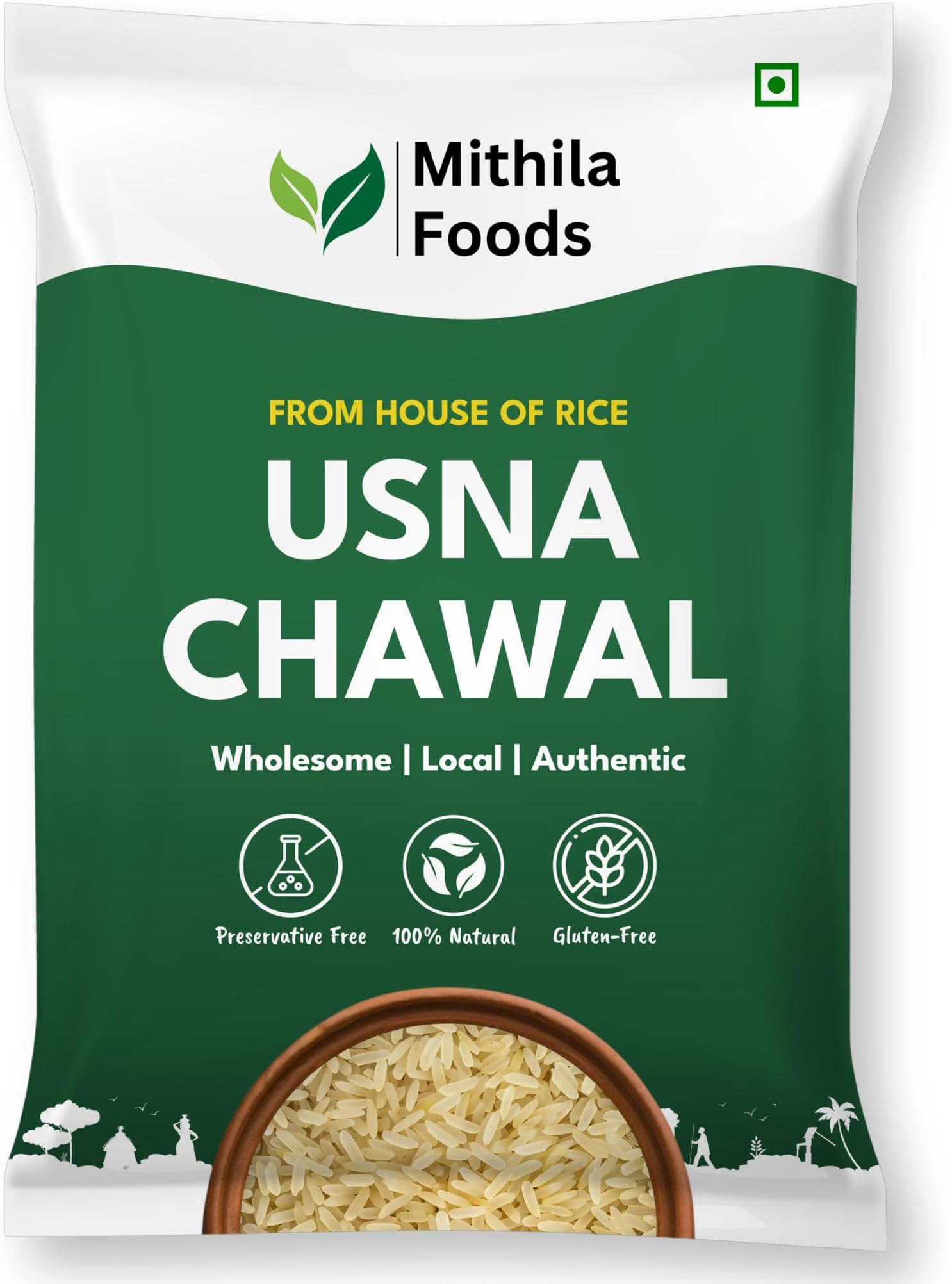 1 Kg Usna Chawal - Authentic Bihari Parboiled Rice | Nutrient-Rich, Low GI, Easy to Digest, Fluffy Non-Sticky Grains | Ideal for Khichdi & Pulao | Traditional Cultural Flavor From Bihar