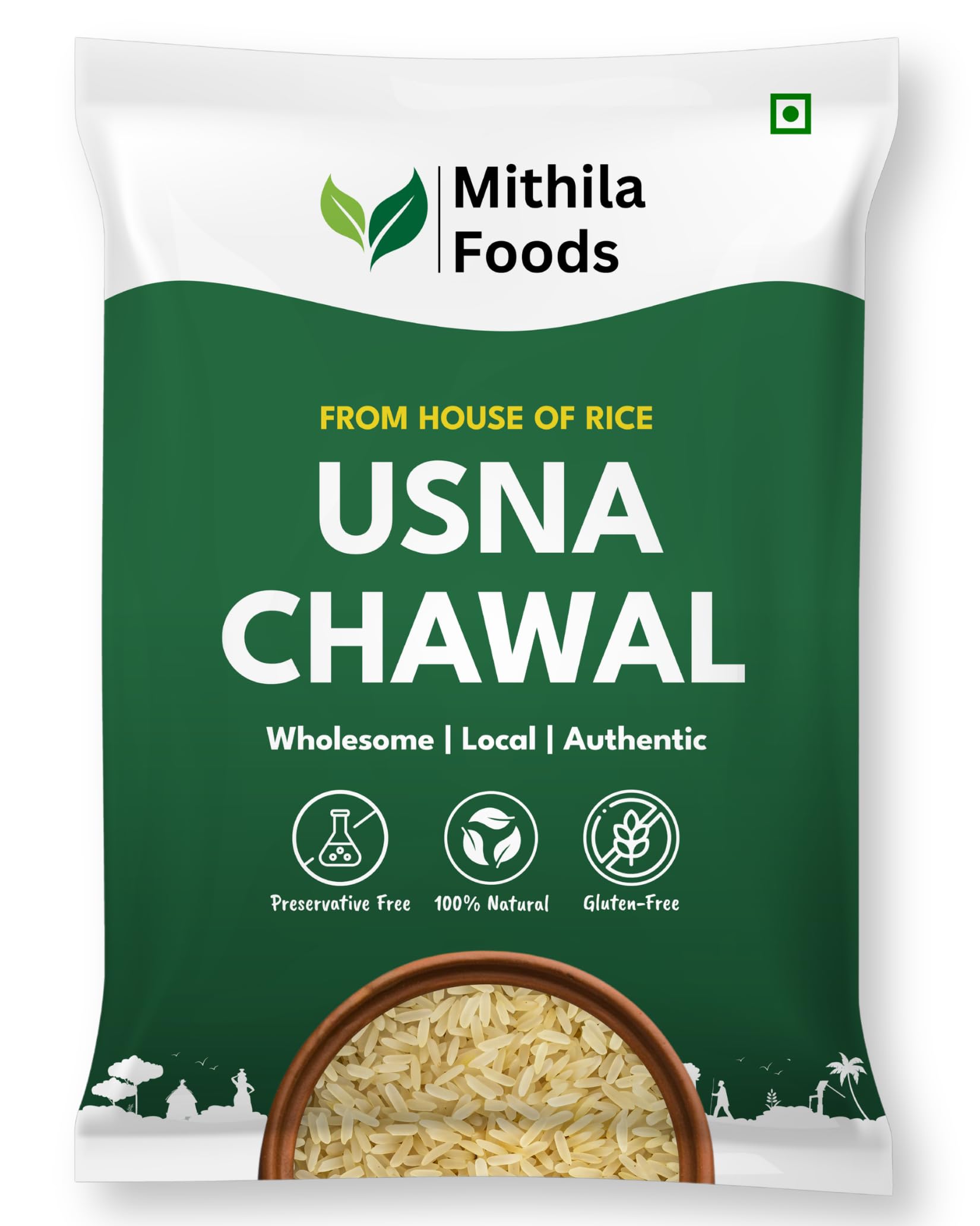 MITHILA FOODS 5 Kg Usna Chawal - Authentic Bihari Parboiled Rice | Nutrient-Rich, Low GI, Easy to Digest, Fluffy Non-Sticky Grains | Khichdi & Pulao | Traditional Cultural Flavor From Bihar (Value Pack)