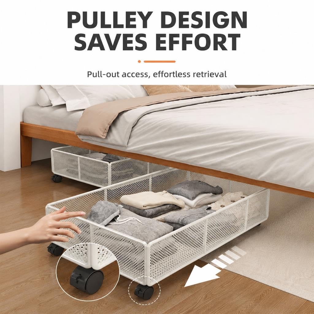 Aufbewahrungsbox unter dem Bett mit Rollen