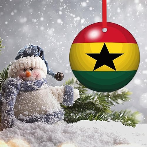 Miniatura 6 de WoGuangis Adorno patriótico simbólico nacional para árbol de Navidad, bandera de Ghana, recuerdo festivo, adorno de Navidad de cerámica, adornos de