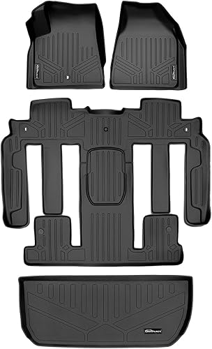 MAXLINER Juego de 2 filas y forro de carga para detrás de la tercera fila de alfombrillas negras compatibles con Buick Enclave 2009-2017Chevrolet MAXLINER Juego de 2 filas y forro de carga para detrás de la tercera fila de alfombrillas negras compatibles con Buick Enclave 2009-2017Chevrolet